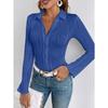 Women S Fashion Pleated Stretch Long Sleeve Shirt