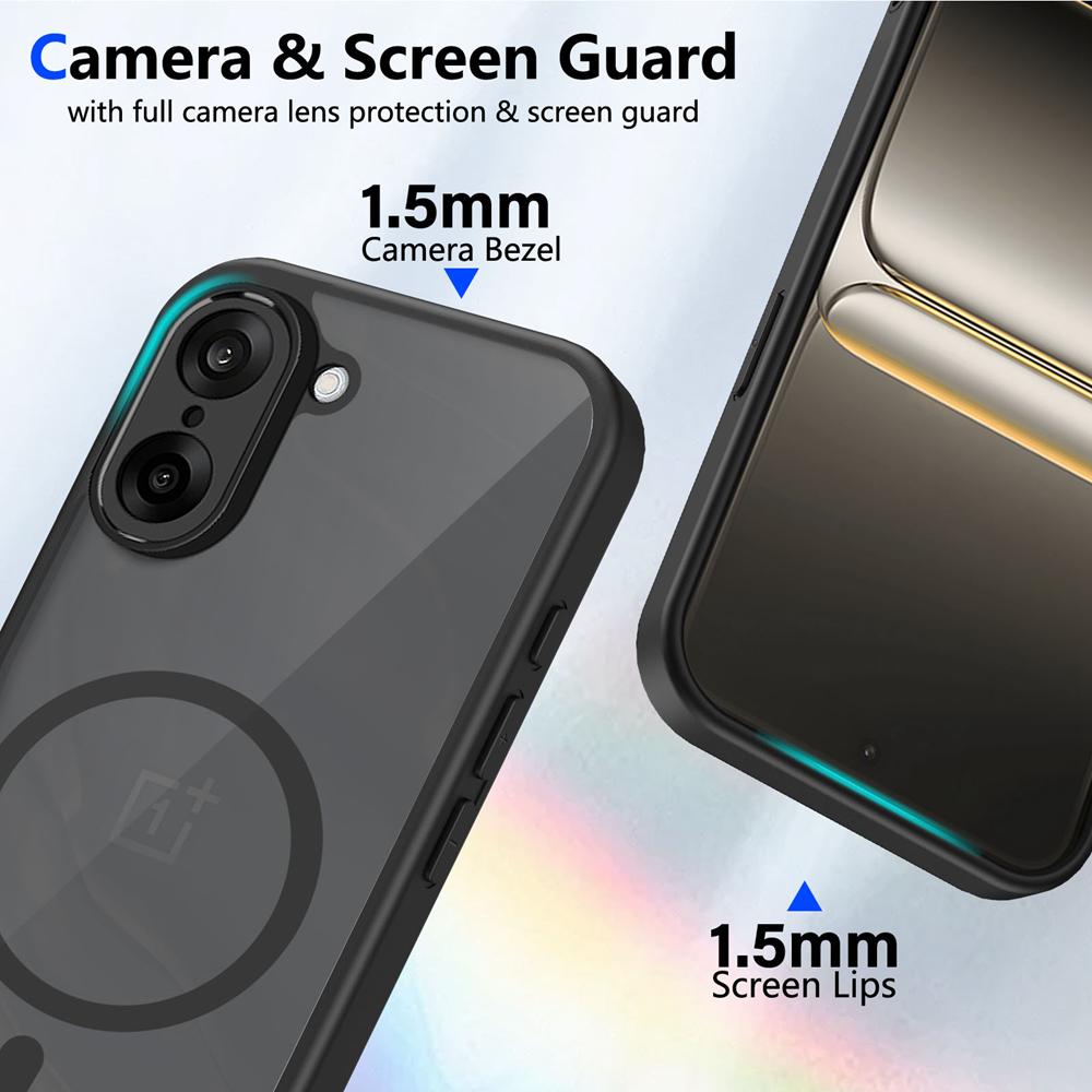 KEYSION Custodia Magnetica per Telefono per OnePlus Nord CE5 Silicone+PC Opaca Traslucida Trasparente Antiurto per OnePlus 1+Nord CE 5 5G