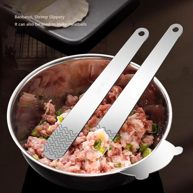 2Pcs Dumpling Spoon 316 Stainless Steel Flat Stuffing Shovel Picking Spatula Stick Dumplings Filling Spoon Kitchen Gadgets