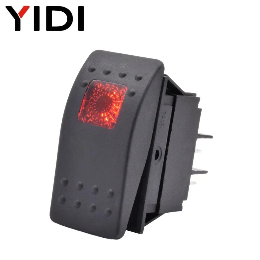 

5/10pcs Illuminated LED Bar Light Waterproof Car Boat Marine Toggle Rocker Switch 4pin 12V 24V 220V On Off DPST Button Switch 12-24V Light&5PCS