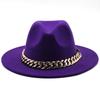 Winter Men's Woolen Jazz Hat New Large Eave Hat Fashionable Flat Brimmed Top Hat