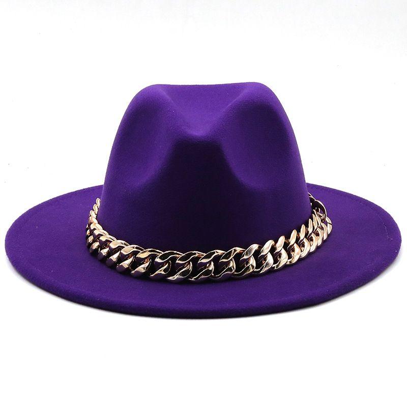 Winter Men's Woolen Jazz Hat New Large Eave Hat Fashionable Flat Brimmed Top Hat