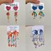 Summer dopamine colored flower stud earrings women's vacation atmosphere versatile earrings fashion smudge temperament earrings