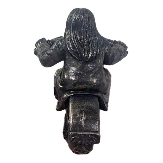 Bat Motorcycle Ornament Black Robe Man Riding Bat Motorcycle Figurine Collectible Rock Singer Desktop Statue Gift for Fans