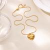 Love Pendant Collarbone Chain Necklace Vintage Love Earrings Gold Stainless Steel Sweater Chain Necklace