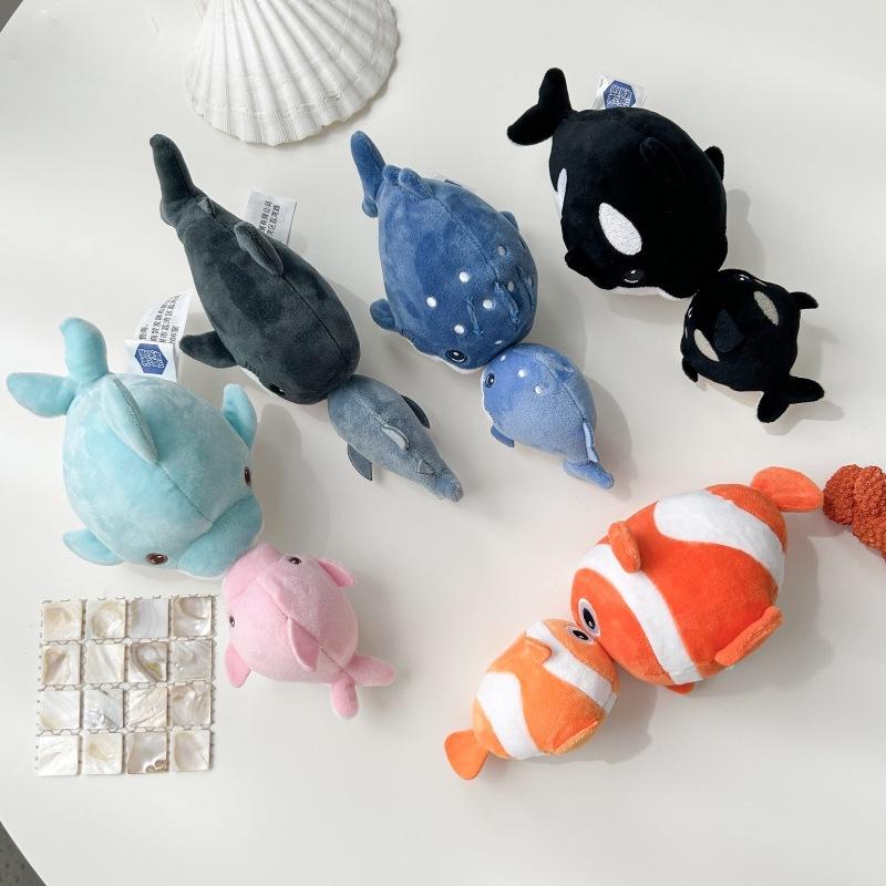 Kepelon Ocean Animal Plush Toy Cute Clown Fish Shark And Dolphin Stuffed Animals For Kids Vibrating And Huggable!