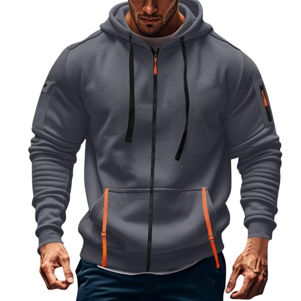 Men's Sportswear Y2K Trend Innovation Men's Hooded Sweatshirt New Multi-pocket Cardigan Fleece Sweatshirt Jacket