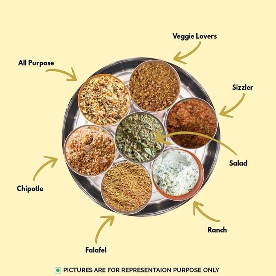 SARANZ Taco Mix Jain Exotic Jain Seasoning Perfect for Snacks, Appetizers, Savouries, Entrees, Main Dishes Aromatic-100 Grams Sprinkler Jar