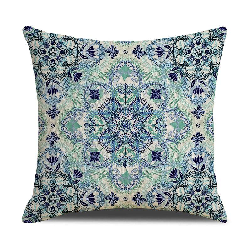 Retro Pattern Printed Cushion Pillow Cover Sofa Side Sleeping Household Products Linen Cushion Geometric Pattern