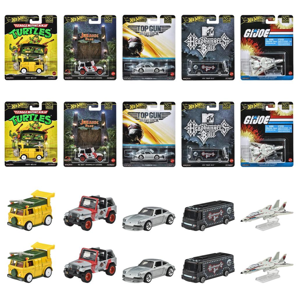 Hot Wheels Pop Culture Assorted Vehicle Toys Mini Cars 10 Cars Box Sold Ages 3 and Up Multi 986K-HXD63