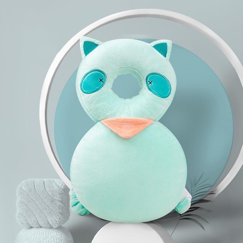 Kleinkind Anti-Kollisionskissen Atmungsaktiver Kopfschutz für Baby Walker Anti-Fall Tier Plüschkissen Verstellbarer Riemen Rückenkissen