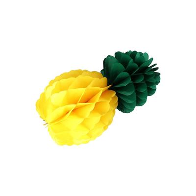 Home Fiesta Geburtstagsdekorationen für Sommerparty Ananas Waben-Girlande Gelbe Papier Hawaiianischer Stil Kugel-Laterne