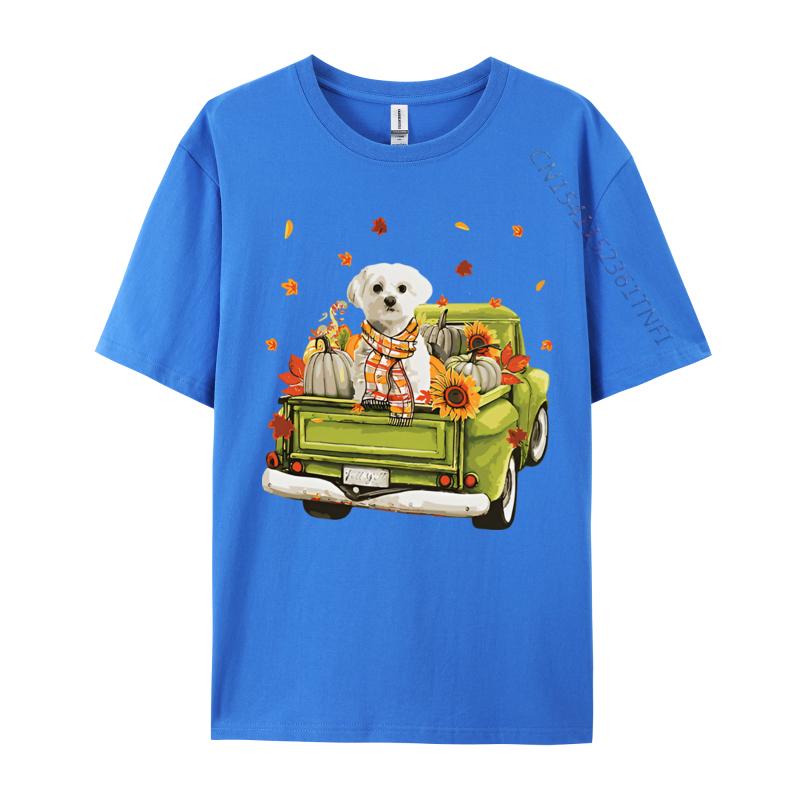 Party Happy Fall Yall Maltese Dog On Truck Tshirt Top Tshirts Rife Tops  Tees Cotton Men Cute Style Cotton Graphic Tees