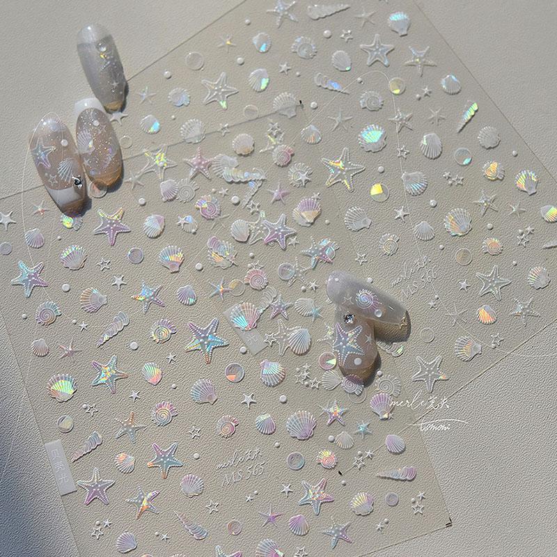 New Stickers for Nails Beach Ocean Shell Conch Nail Sticker Self-adhesive Nail Art Stickers Manicure Decals ZJT20