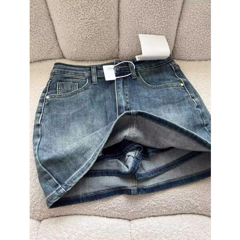 

Retro High Waist Denim A-Line Mini Skirt - Women s Petite, Anti-Exposure, Slimming, 2026 Early Spring Collection XS (Suggestion: 75-85 jin)