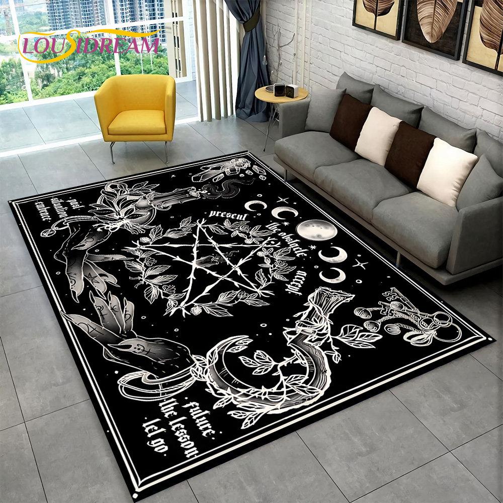 Ouija Tarot Witchcraft Gothic Area Rug,Carpet Rug for Living Room Bedroom Sofa Doormat Decoration,Kids Play Non-slip Floor Mat