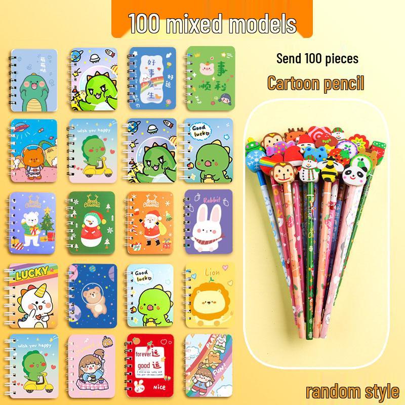 Cute Cartoon Girly Heart Mini Notebook - Portable Pocket Size