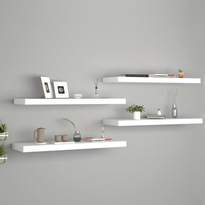 VidaXL Floating Wall Shelves 4 Pcs White 80x23.5x3.8 Cm MDF