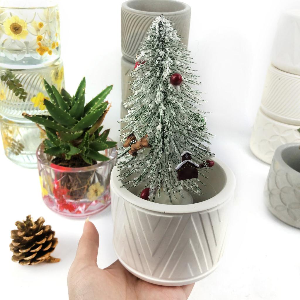 Geometric Round Pattern Gypsum Silicone Molds Storage Box Mold for Making Succulent Plant Pot Flower Pot Candle Holder