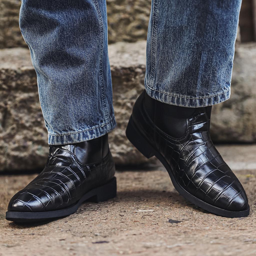 Retro Boots, Cowboy Boots, Classic Riding Western Boots, Crocodile Pattern Craftsmanship