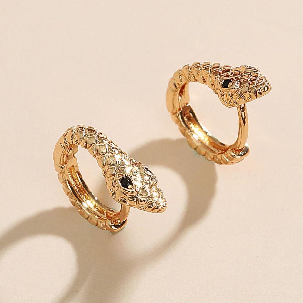 Pop Snake Shaped Gold Silver Hoop Earrings Party Jewelry Korea Style Earrings Women Men Ear Buckles