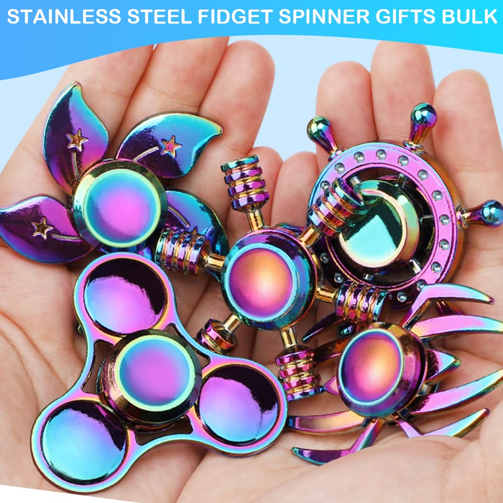 Fidget Metal Focus Decompression Stainless Steel Fidget Spinner Pressure Relief Interesting Spiral EDC Gift for Kids and Adults Spinner, Toy, Cube,