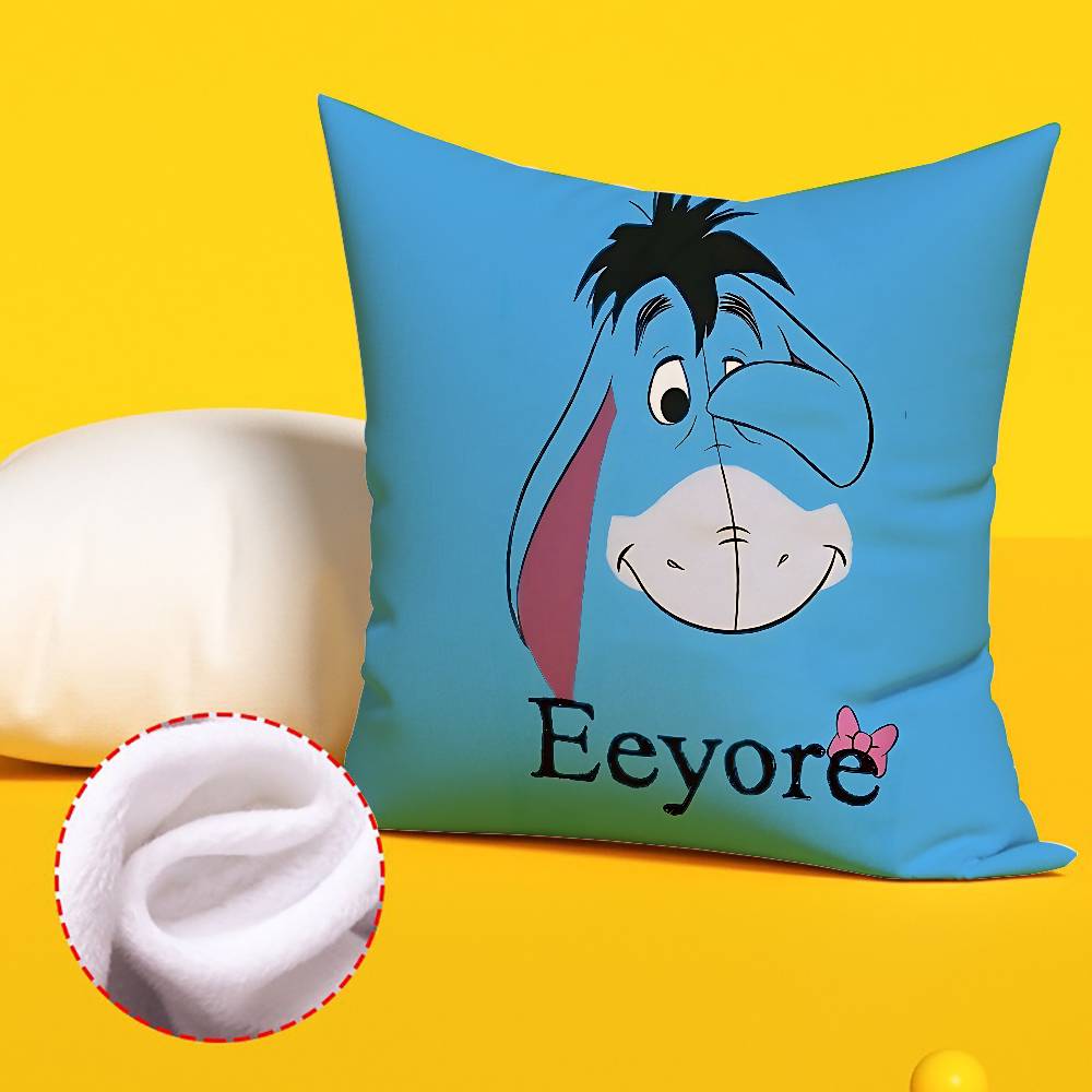 Cartoon E-Eeyore Pillow Case Pattern Printed Pillowcase For Living Room Sofa Cushion Cover & Bedroom Decor
