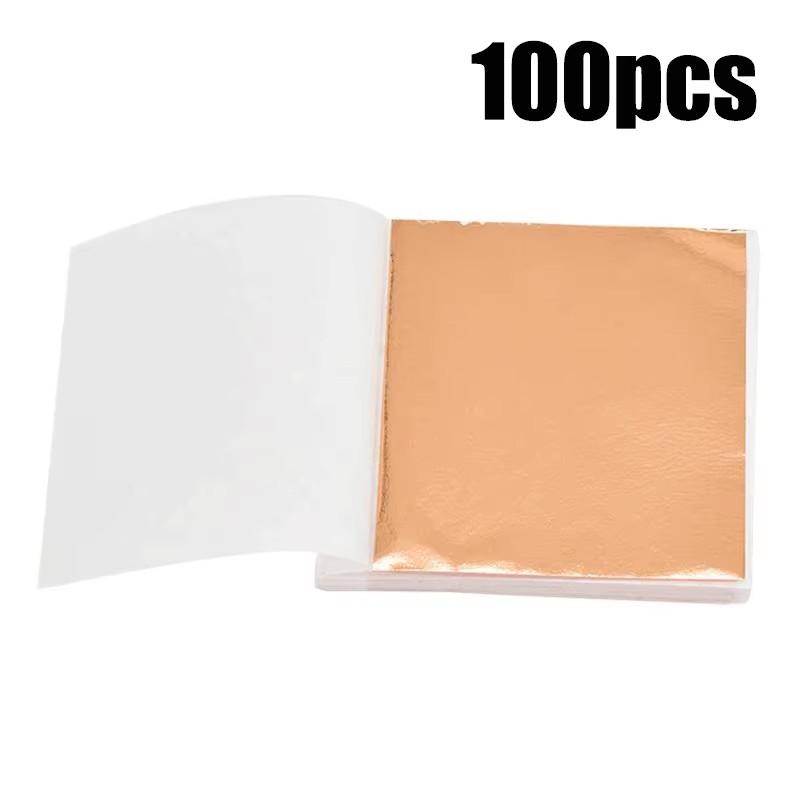 100Sheets Imitation Gold Silver Foil Paper Leaf Gilding DIY Art Craft Paper Birthday Party Wedding Cake Dessert Decorations