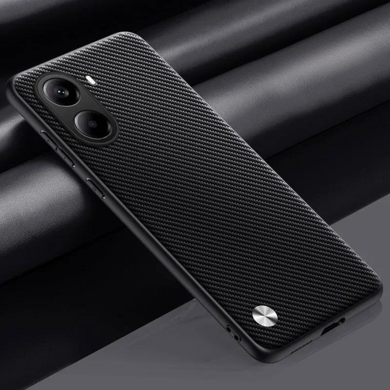 Carbon Fibre Leather Case for POCO X7 Pro Matte Silicone Shookproof Bumper Cover Cases for POCO X7 X7Pro Redmi Turbo4