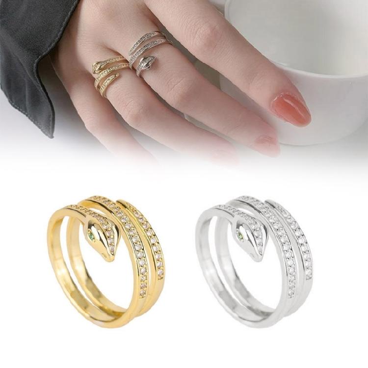 Trendige Schlangen-Wickel-Motiv-Ringe Schicke Legierungs-Schlangenringe Schmuck Einzigartige Ringe Für Frauen, Die Einen Einzigartigen Stil Suchen