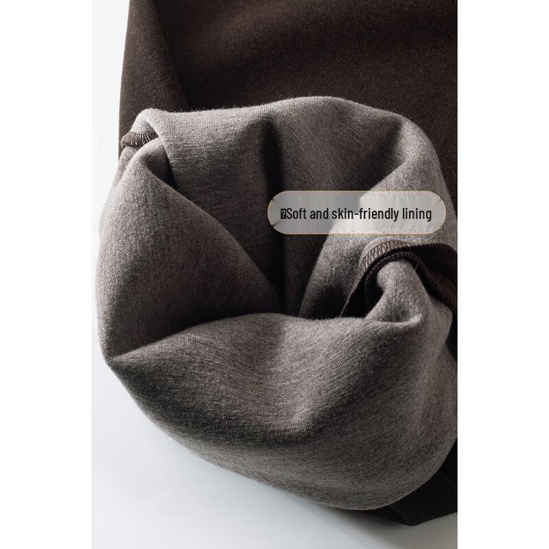 Mengshuya Thickened Silk Wool Blend High-Waist Straight-Leg Trousers