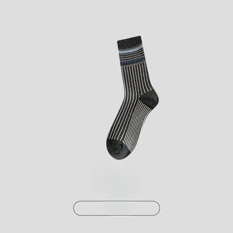 

Женская осенняя мода Новые винтажные полоски Колледж Ветер В трубе Махровые носки 1 pair