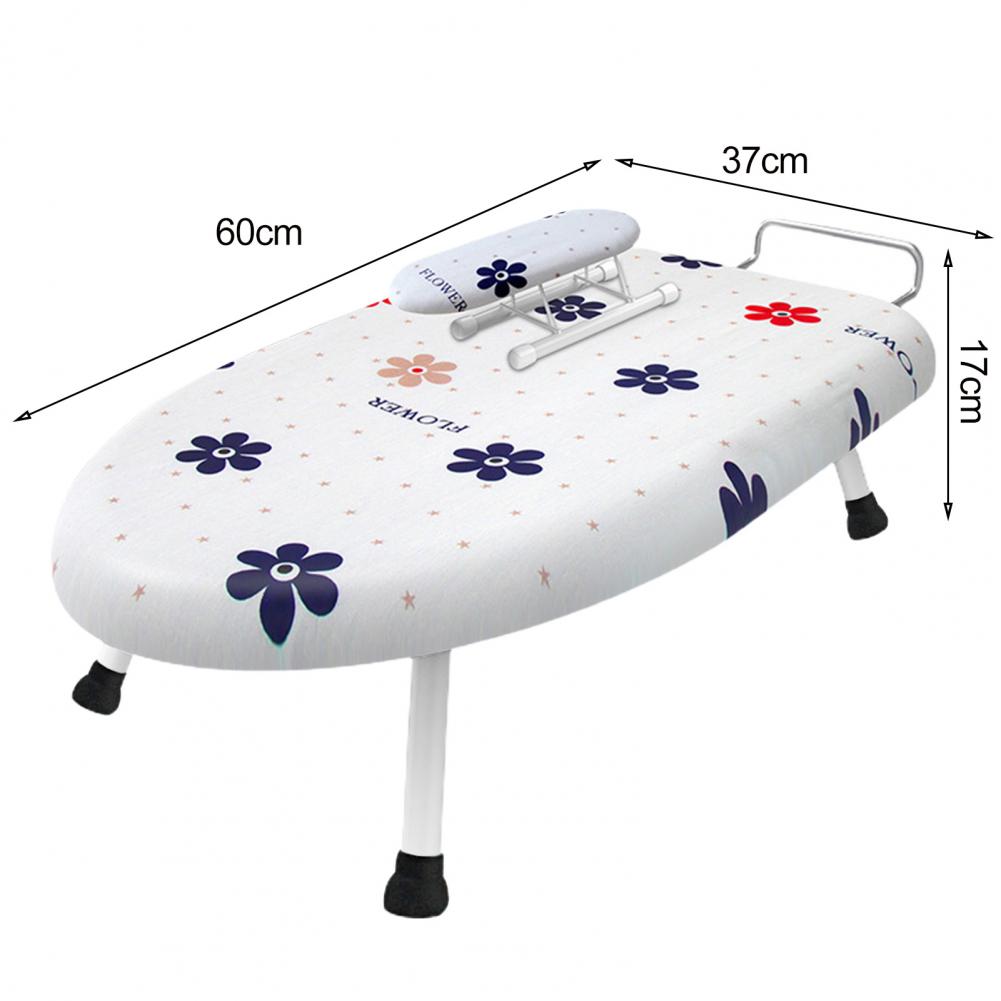 2Pcs Desktop Board With Removable Washable Cover Heat-Resistant Cotton Padded Foldable Portable Anti-slip Clothes Ironing Board