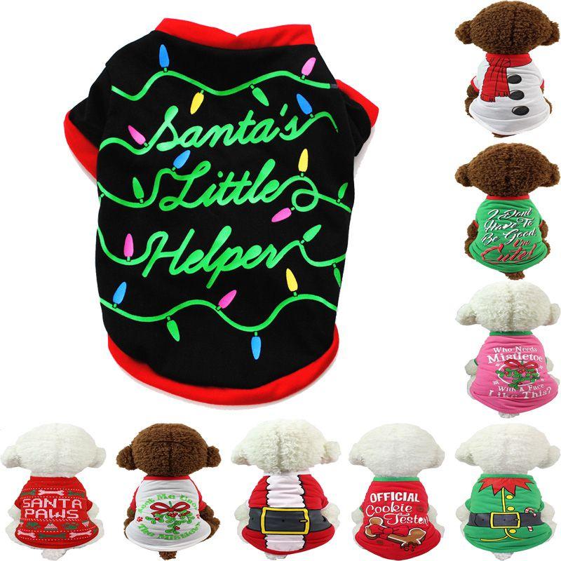 Adorable Dog Cat Puppy Christmas Pullover With Santa Elf Design For Xs/s/m/l/xl Pets