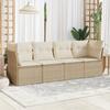 Vidaxl 4-Cz. Set di Mobili da Giardino con Cuscini, Beige, Polyrattan