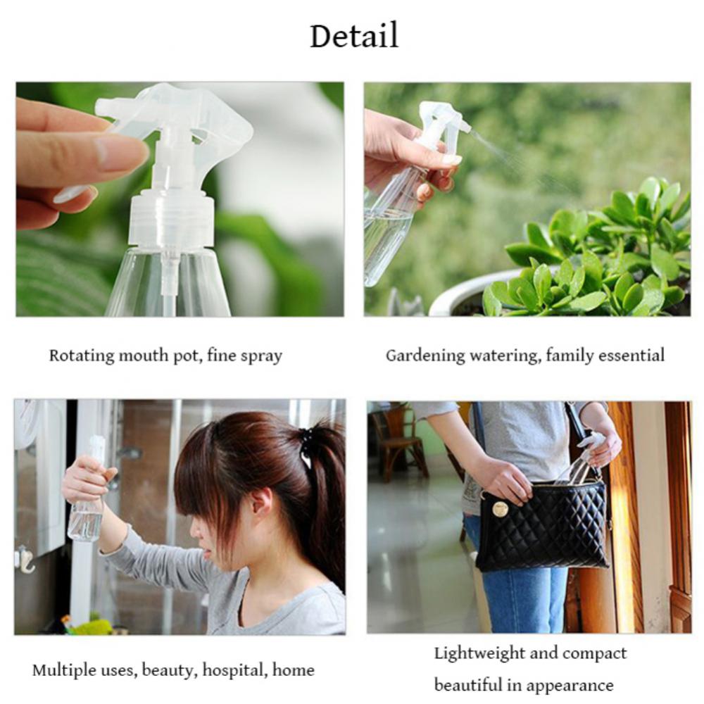 Portable Plastic Spray Bottle Transparent Moisture Atomizer Hairdressing Sprayer Bottles Travel Plants Flower Spray