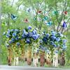 Flower Butterfly Window Cling PVC Spring Floral Window Decals Anti Collision Removable Stickers for Home Party Shop Glass Door Window Decoration