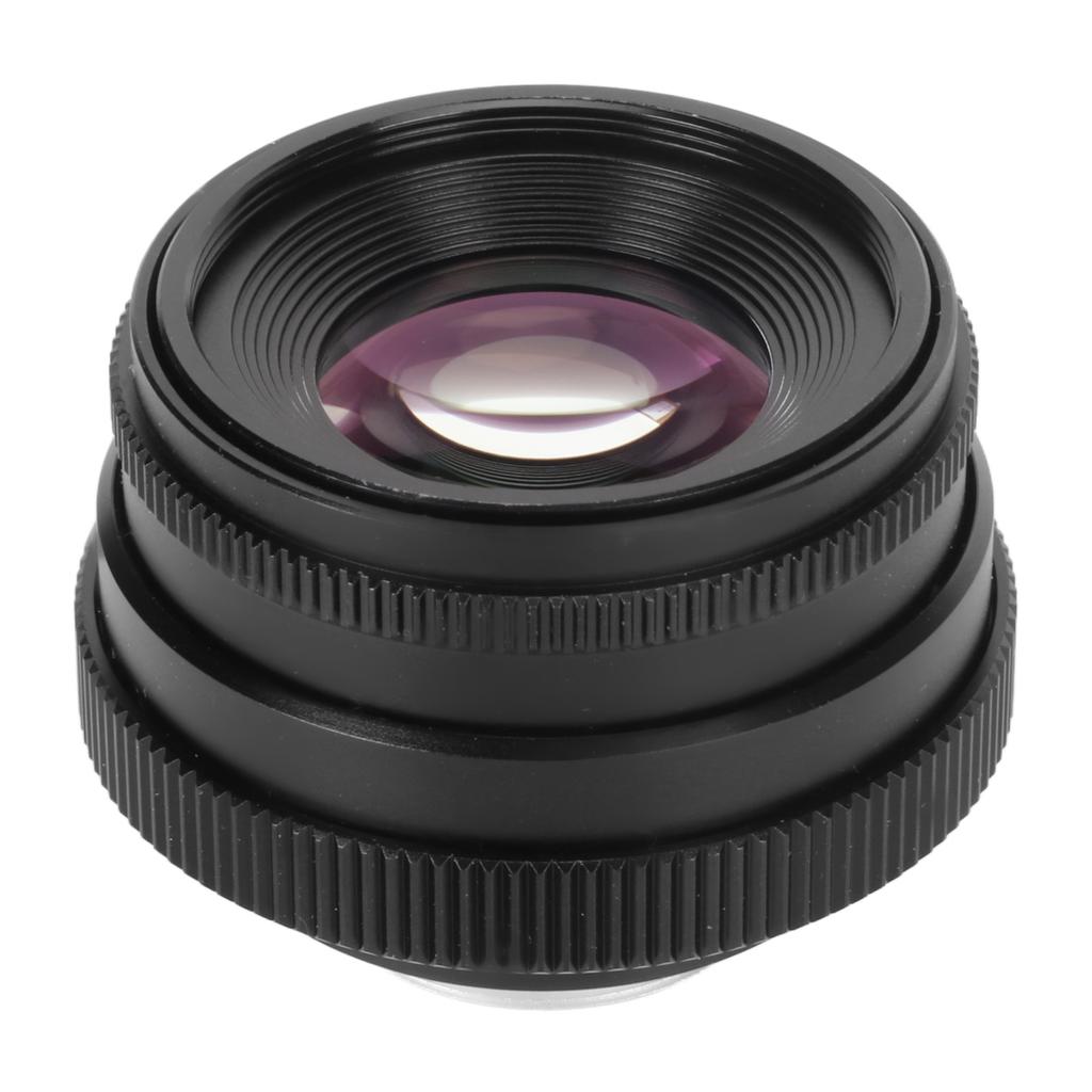 35mm Camera Lens F1.6 Large Aperture C Mount Fixed Focus Manual Focus Lens for Mirrorless Camera Bla