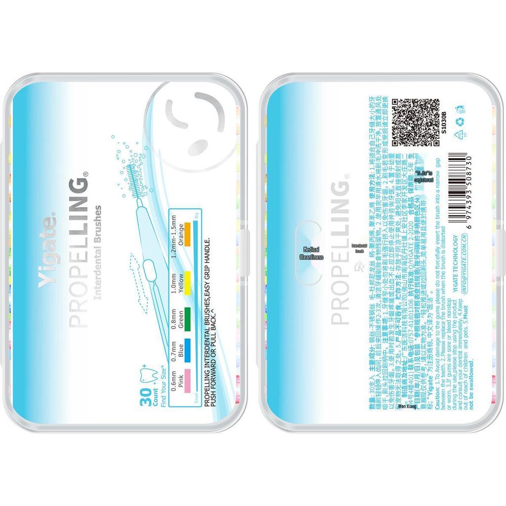 Medical Clean I-Type Interdental Brush: Soft, Telescopic Bristles for Orthodontic & Periodontal Care, 30-Piece Box