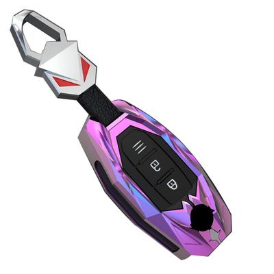 LETINGFAR Schlüsseletui für Nissan, Smart Key Case, Schlüsselabdeckung, JJ Schlüsselanhänger, NISSAN Serena, X-Trail, Elgrand, etc., lila