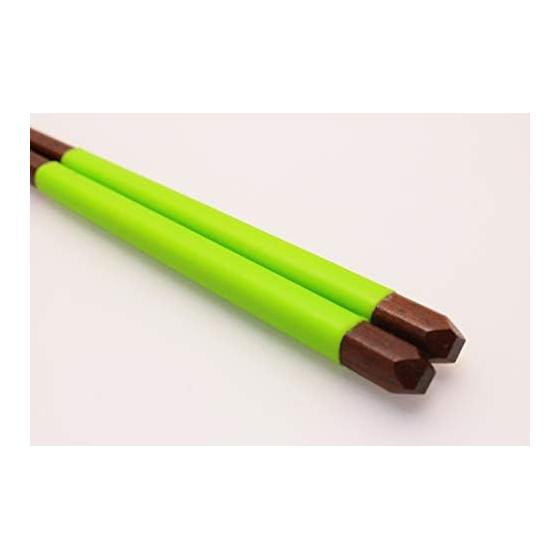 Green 21cm Wooden Chopsticks with Silicone Lacquer Coating