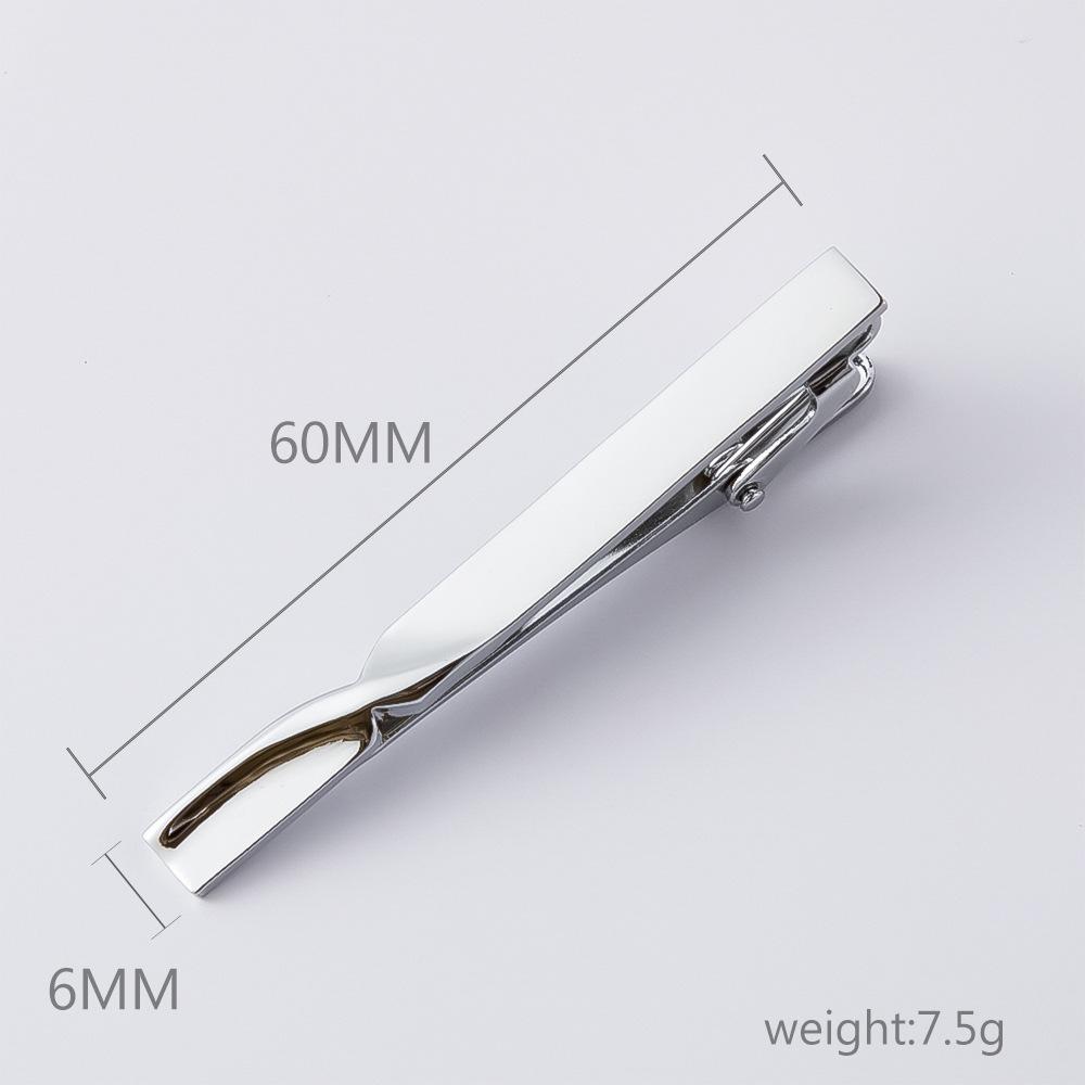 Boutique Electroplated Gold Silver Twist Shape Tie Clip, Hot-Selling Men'S Tie Clip