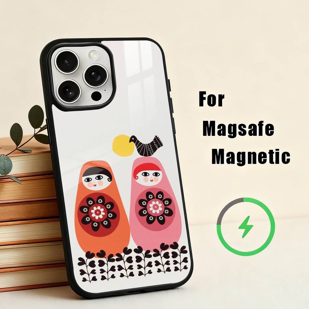 

R-Russian Art M-Matryoshka Phone Case For iPhone 17,16,15,14,13,12,Plus,Pro,Max for Magsafe Magnetic Wireless Charging iPhone14Plus