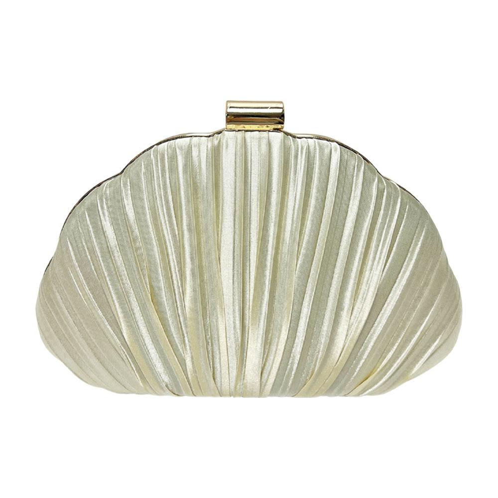 Hand-held Shell Bag - Simple Pleated Crossbody Bag for Ladies, Small Handbag
