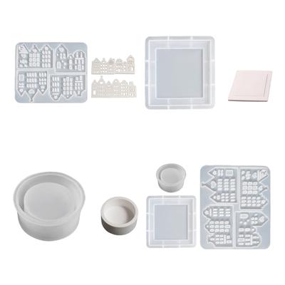 Mucegai artistic din silicon, formă de casă, figurine, matrițe, suport de lumânări, pentru cadouri de festival și meșteșuguri de familie