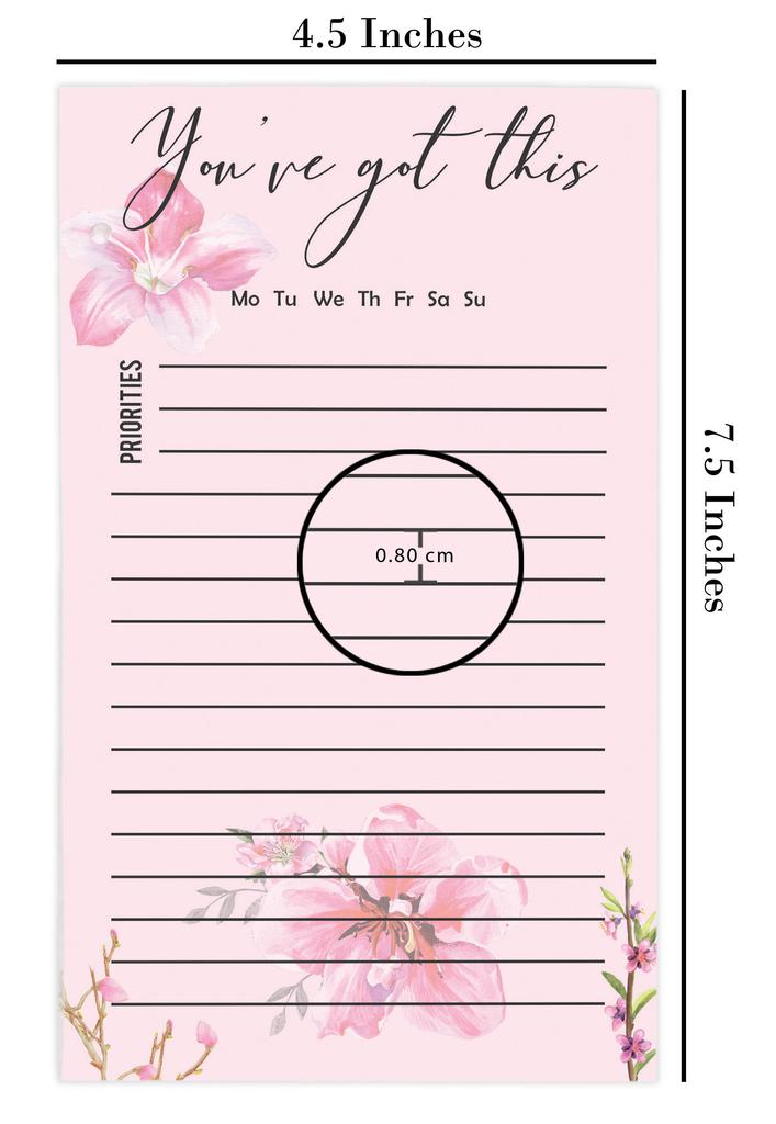 Inkdotpot Tagesplaner-Listenblock, Notizblöcke, Memoblock, undatierter To-Do-Listen-Abreißblock – 4,5 x 7,5 Zoll (50 Blatt) Veranstalter