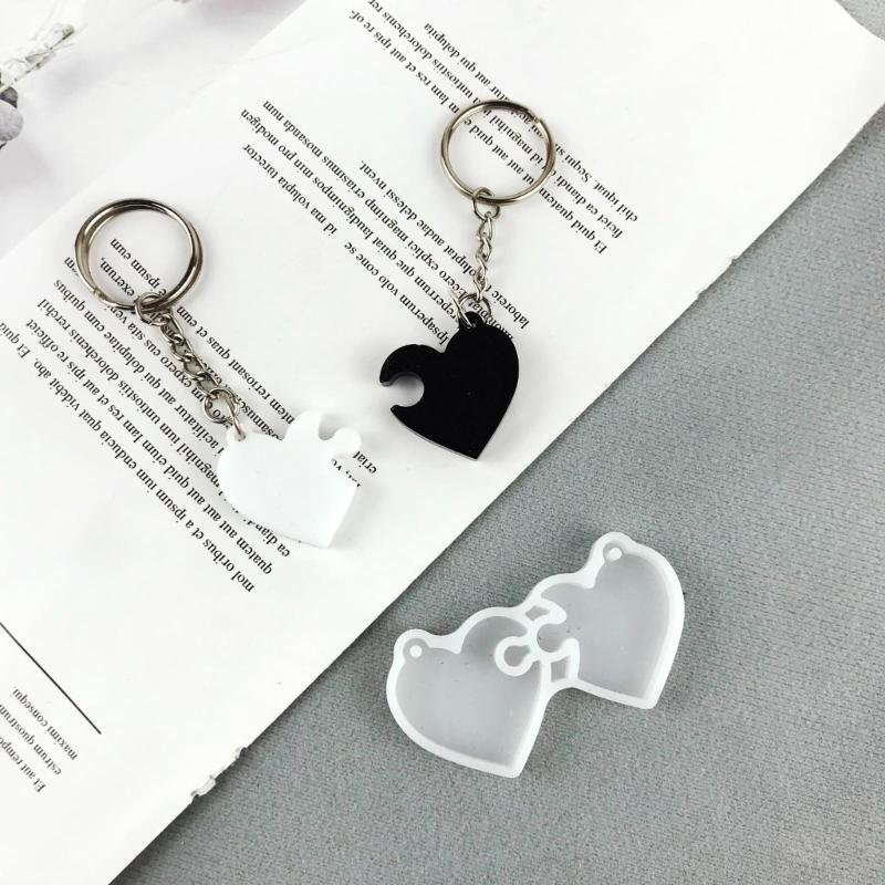 Heart Silicone Resin Mold,Valentines Epoxy Casting Mold for DIY Crafts Pendant Jewelry Making Keychain Silicone Mold