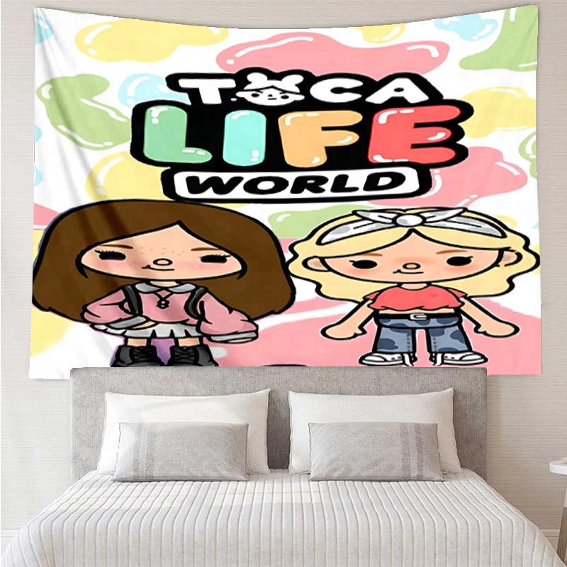 Personaggi del Gioco Toca Boca in Rete Arazzo Decorazione per Stanza Appeso a Parete per Soggiorno Camera da Letto, dormitorio, Regali di Compleanno e Natale