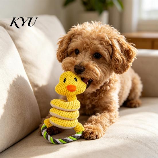 Tough Plush Toys for Pets Crinkle Dog Toy, Tug of War Interactive Toy with Stuffed Animal Chew Rope Loop, Medium Large Dogs Engagement