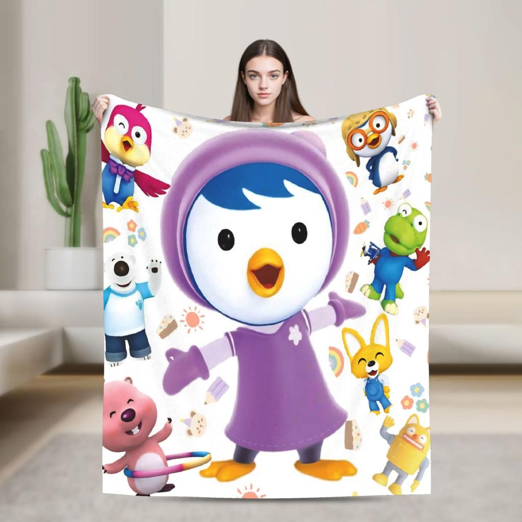 Loopy Pettys Crongs Eddys Pobys Cartoon Fuzzy blanket Pororos Throw blanket for Sofa Bedding Lounge 200x150cm Bedspreads